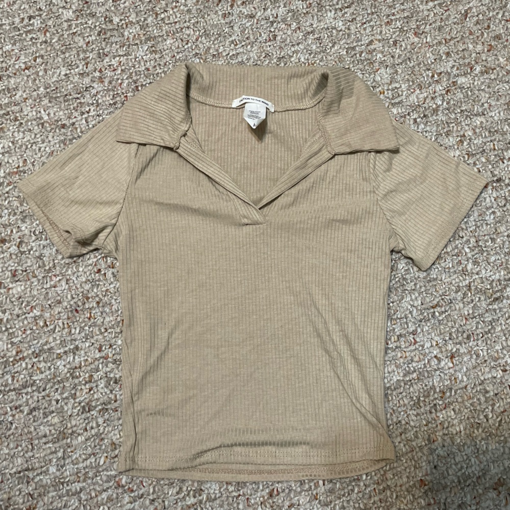 Tan collared tee